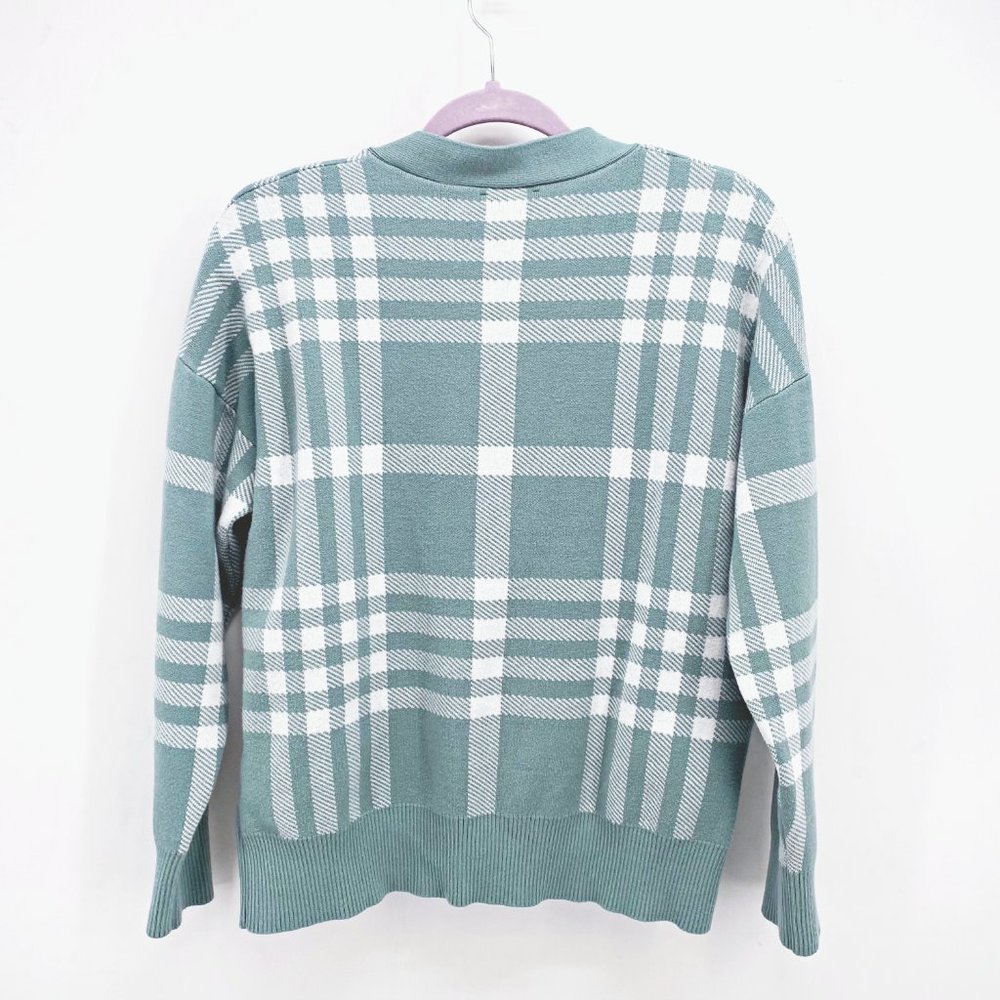 Sioni‎ Plaid Crop Cardigan Sweater - Picture 6 of 8